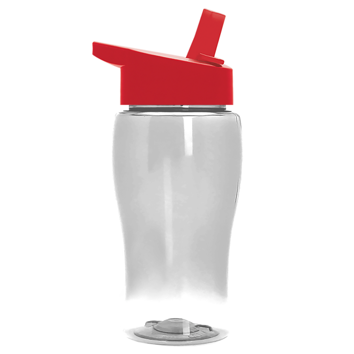 Custom logo Poly+ Jr. Transparent Bottle with Flip-Straw Lid - 18 oz.