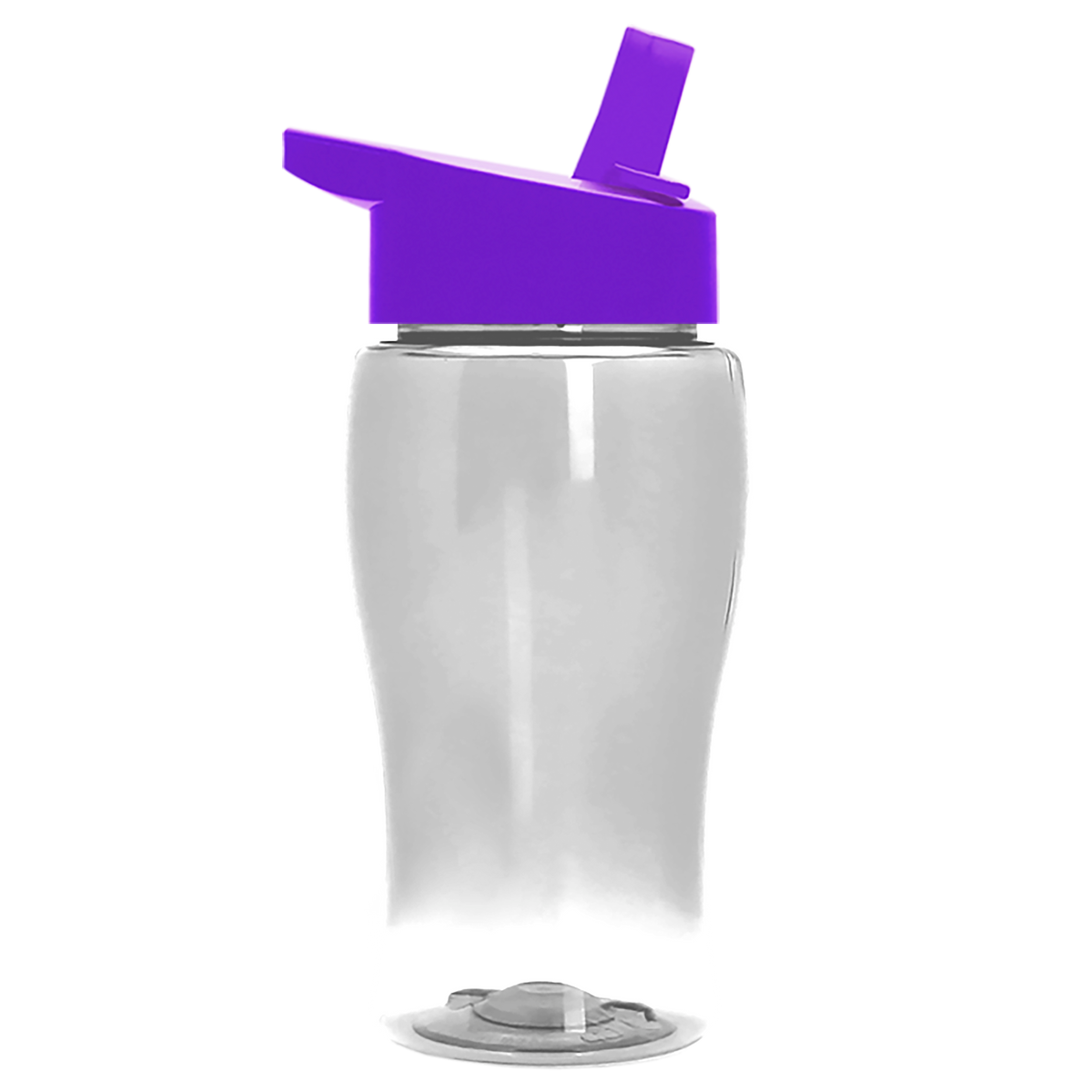 Custom logo Poly+ Jr. Transparent Bottle with Flip-Straw Lid - 18 oz.