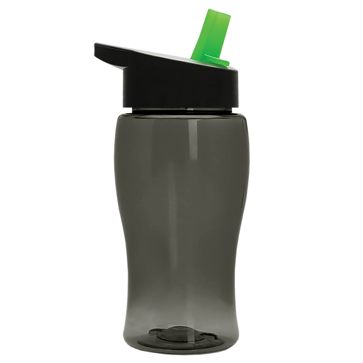 Custom logo Poly+ Jr. Transparent Bottle with Flip-Straw Lid - 18 oz.