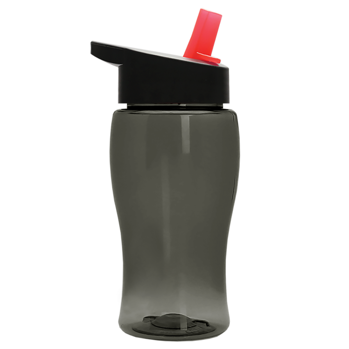 Custom logo Poly+ Jr. Transparent Bottle with Flip-Straw Lid - 18 oz.