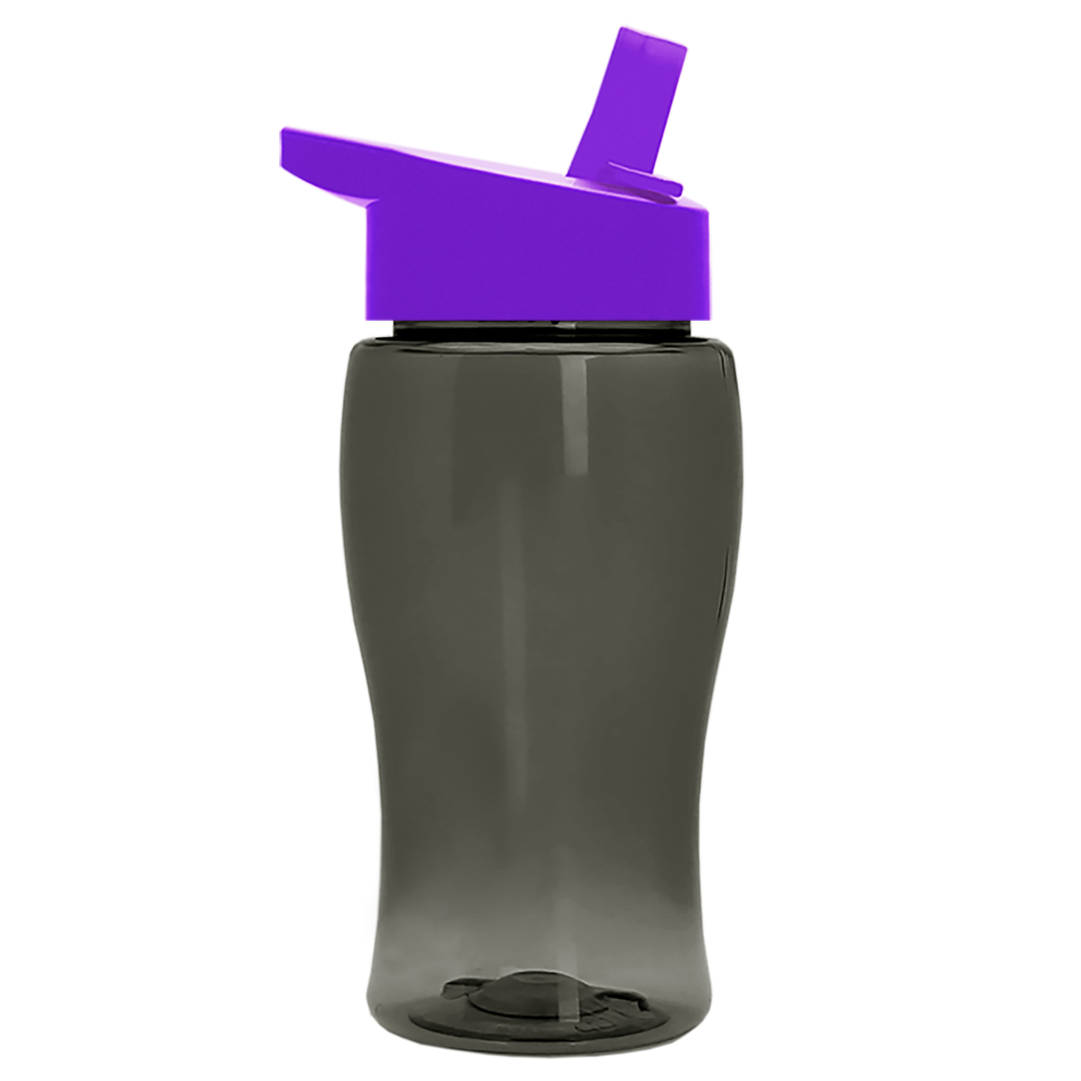 Custom logo Poly+ Jr. Transparent Bottle with Flip-Straw Lid - 18 oz.