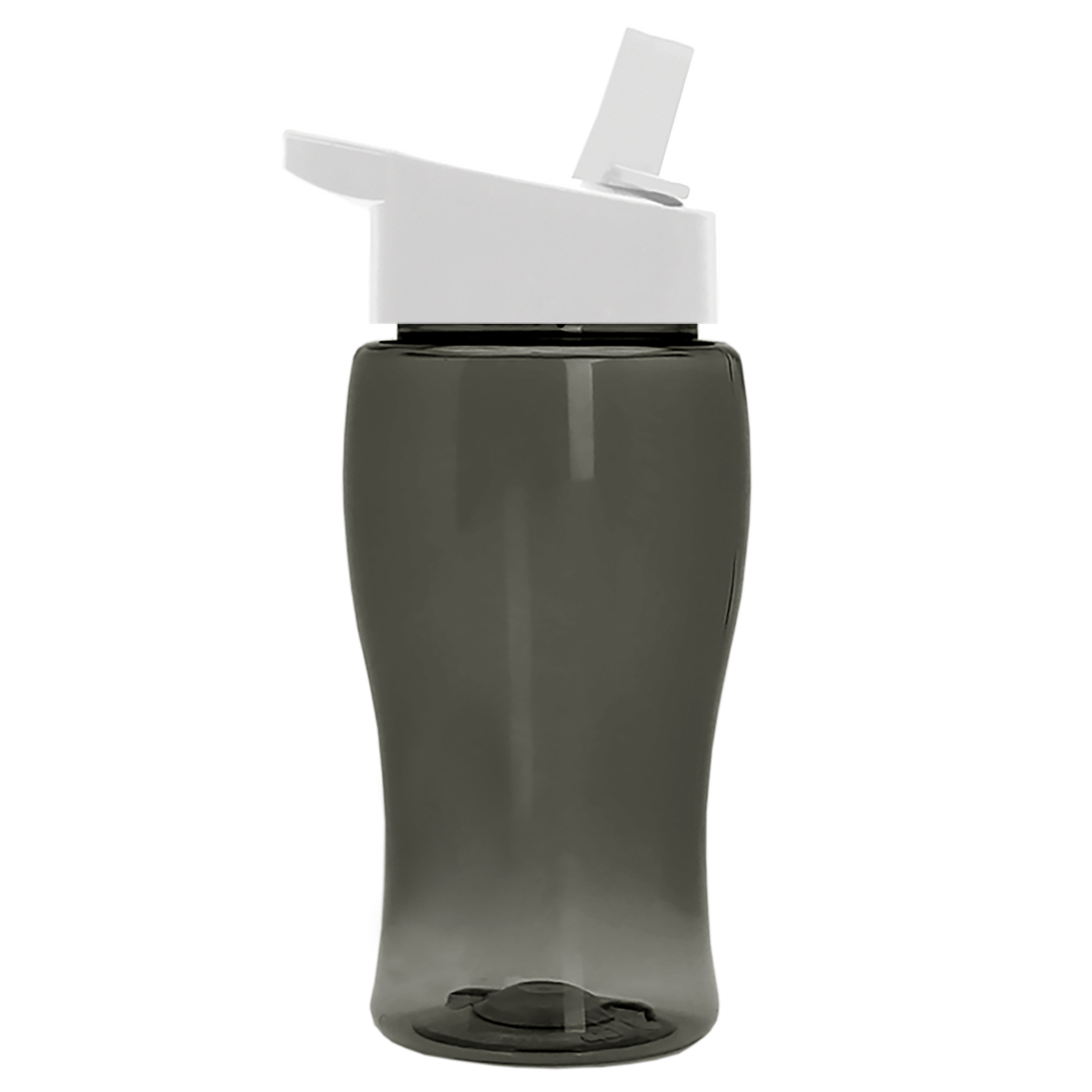 Custom logo Poly+ Jr. Transparent Bottle with Flip-Straw Lid - 18 oz.