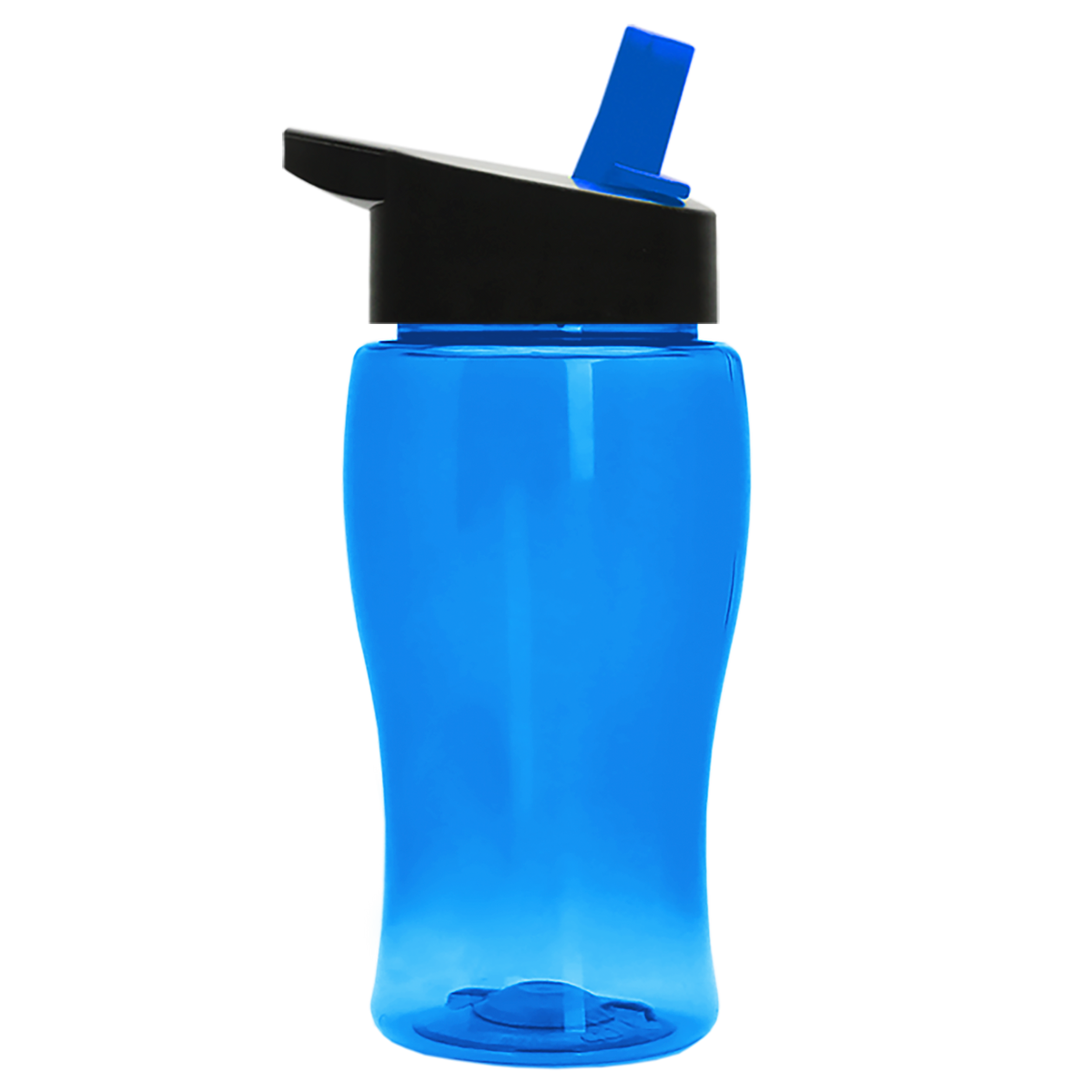 Custom logo Poly+ Jr. Transparent Bottle with Flip-Straw Lid - 18 oz.