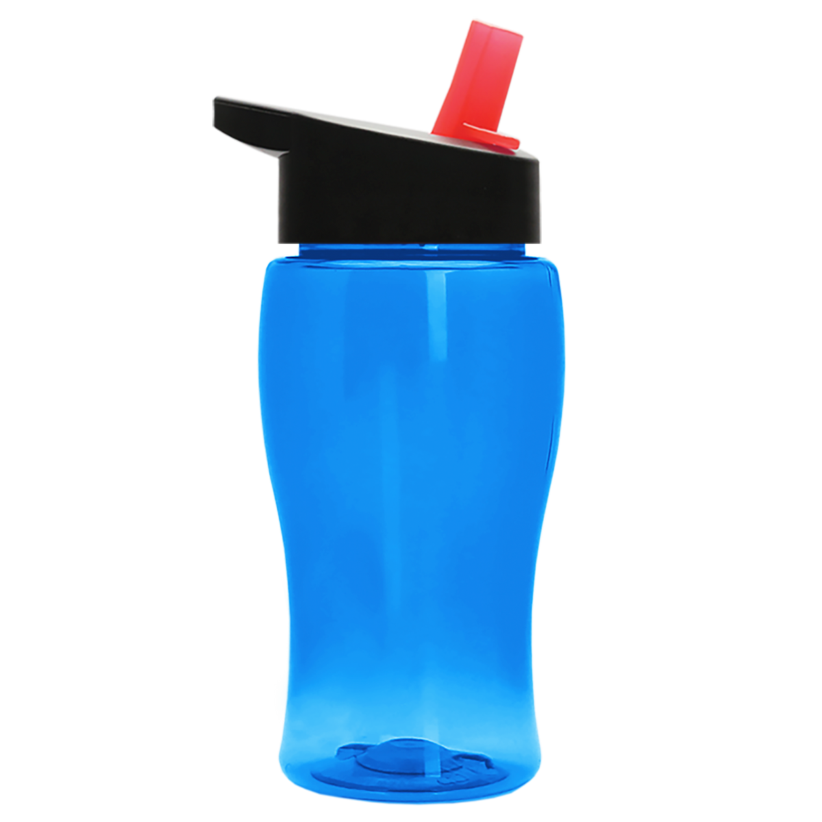 Custom logo Poly+ Jr. Transparent Bottle with Flip-Straw Lid - 18 oz.