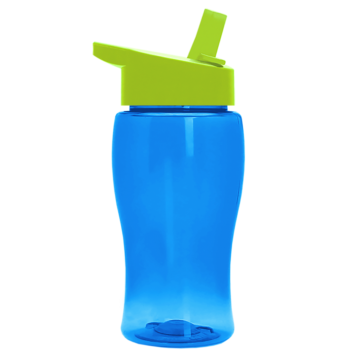 Custom logo Poly+ Jr. Transparent Bottle with Flip-Straw Lid - 18 oz.