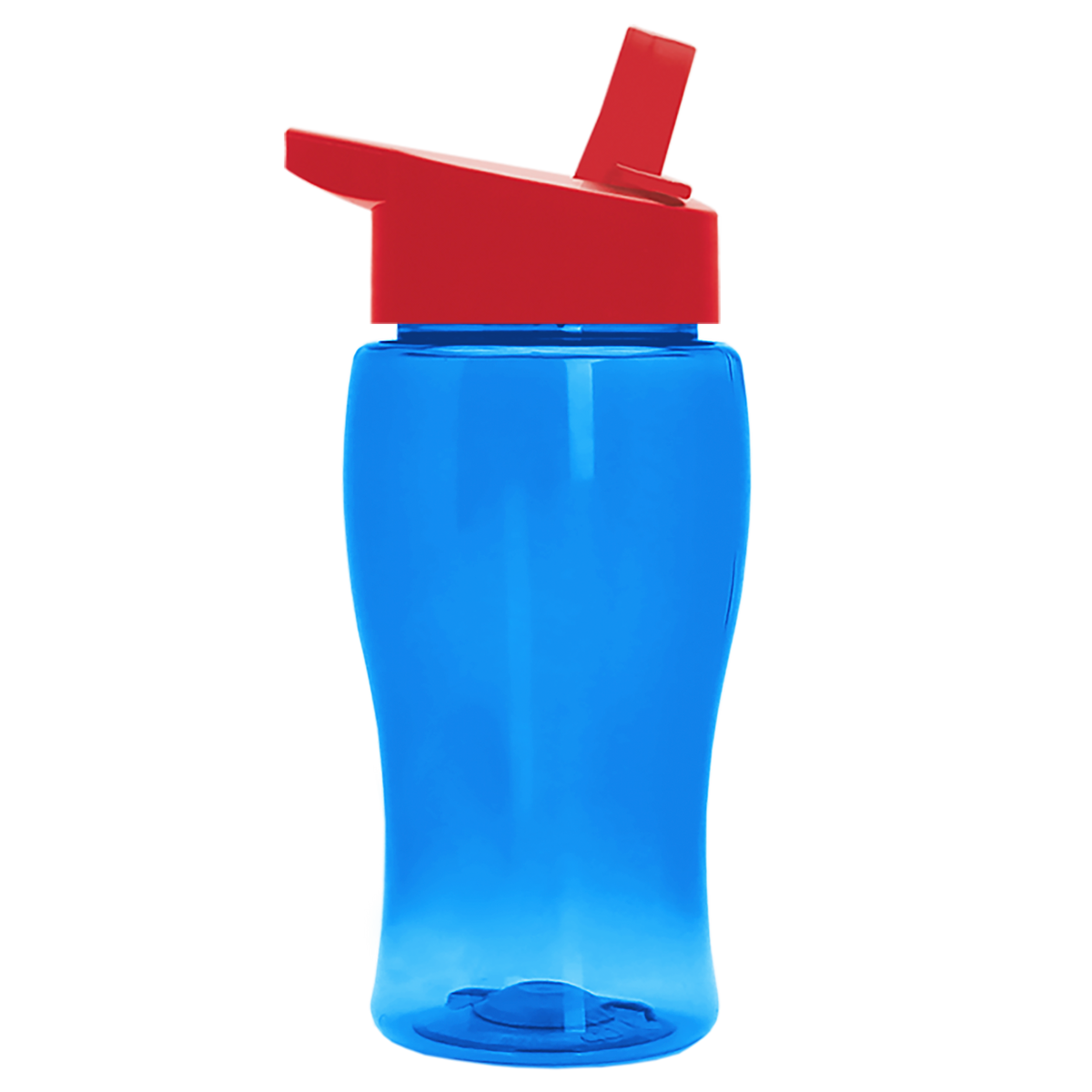Custom logo Poly+ Jr. Transparent Bottle with Flip-Straw Lid - 18 oz.