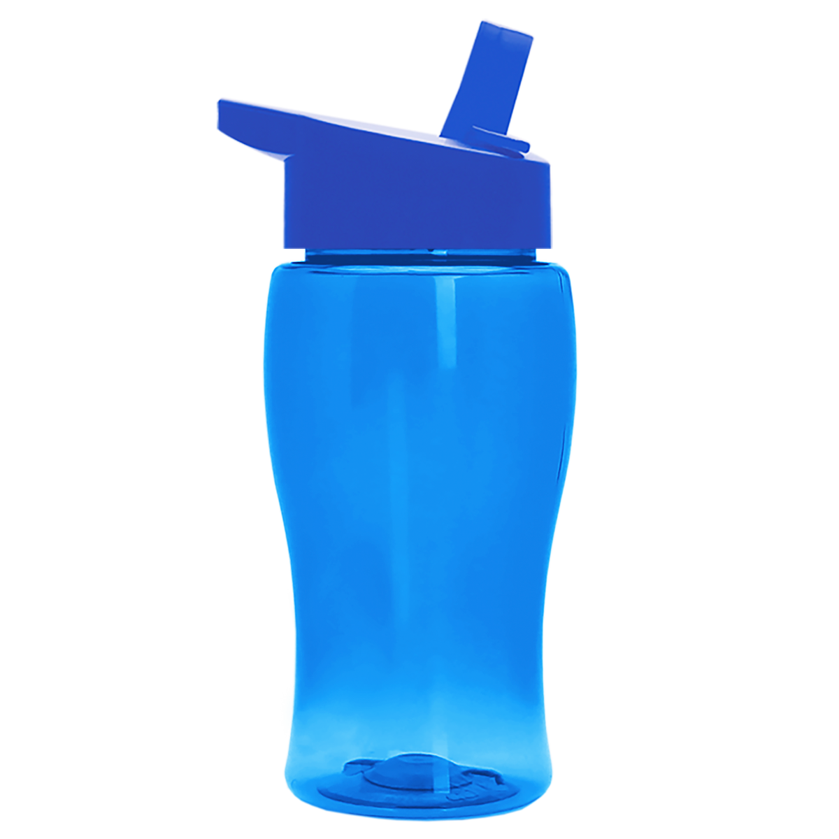 Custom logo Poly+ Jr. Transparent Bottle with Flip-Straw Lid - 18 oz.