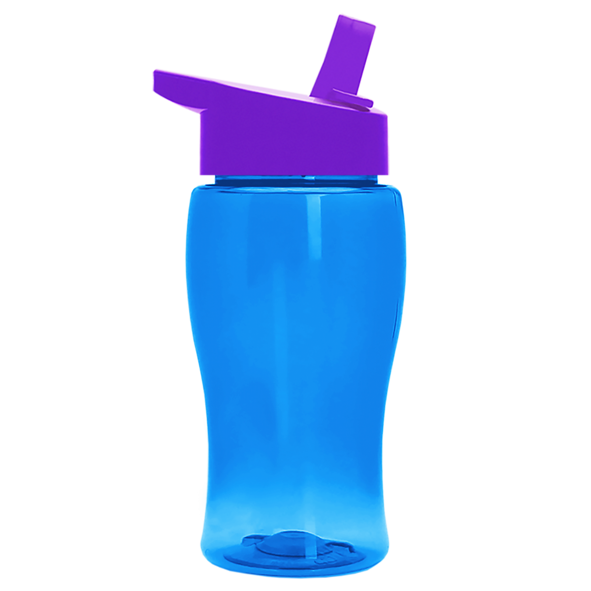 Custom logo Poly+ Jr. Transparent Bottle with Flip-Straw Lid - 18 oz.