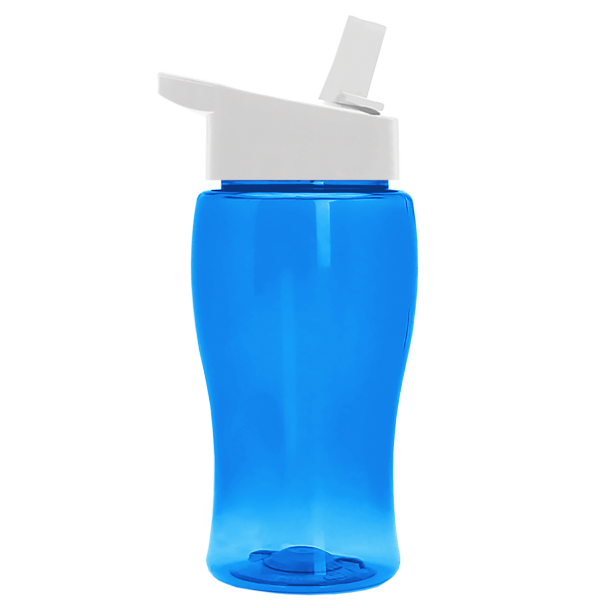 Custom logo Poly+ Jr. Transparent Bottle with Flip-Straw Lid - 18 oz.