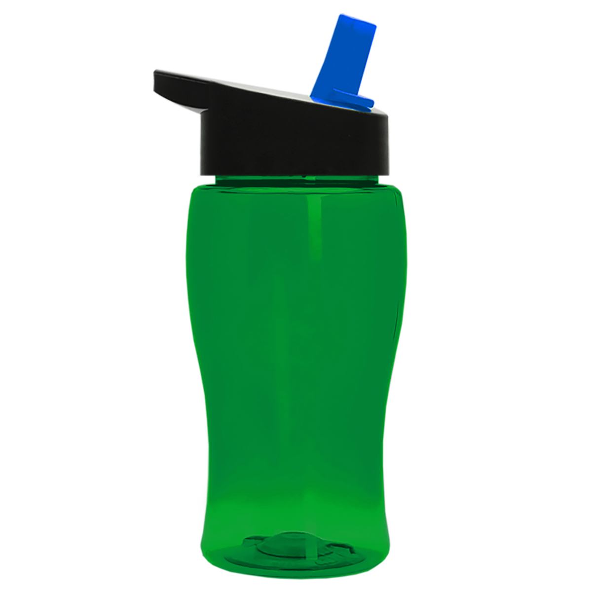 Custom logo Poly+ Jr. Transparent Bottle with Flip-Straw Lid - 18 oz.