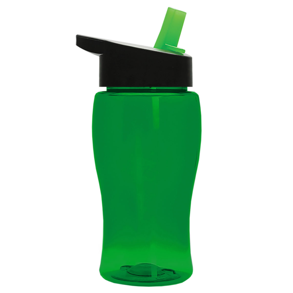 Custom logo Poly+ Jr. Transparent Bottle with Flip-Straw Lid - 18 oz.
