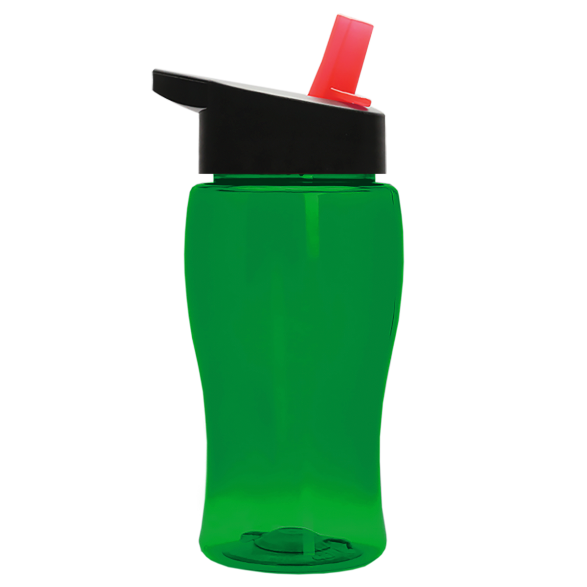 Custom logo Poly+ Jr. Transparent Bottle with Flip-Straw Lid - 18 oz.