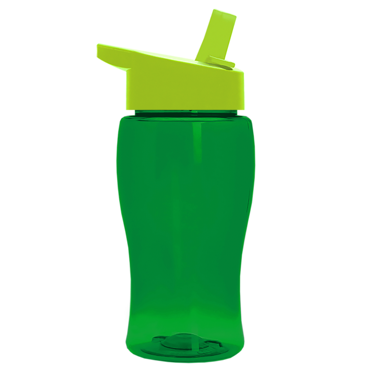 Custom logo Poly+ Jr. Transparent Bottle with Flip-Straw Lid - 18 oz.