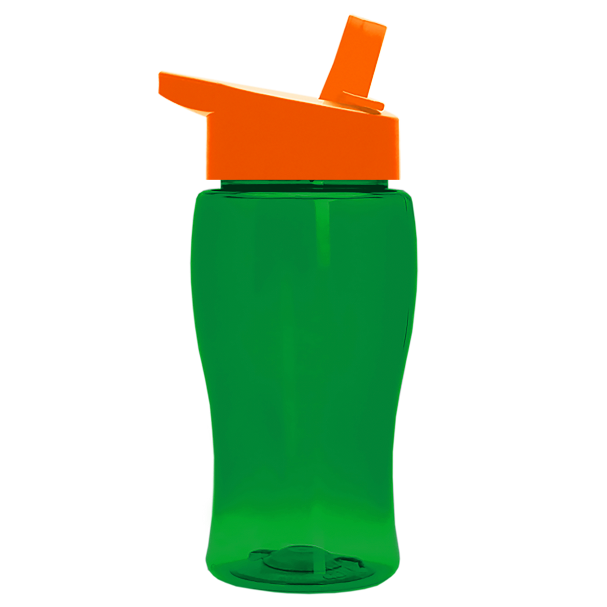 Custom logo Poly+ Jr. Transparent Bottle with Flip-Straw Lid - 18 oz.