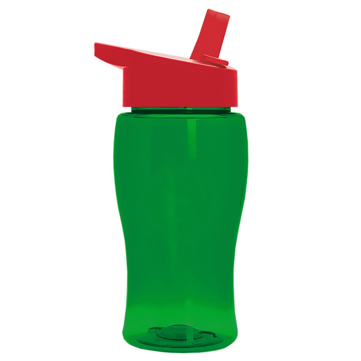 Custom logo Poly+ Jr. Transparent Bottle with Flip-Straw Lid - 18 oz.