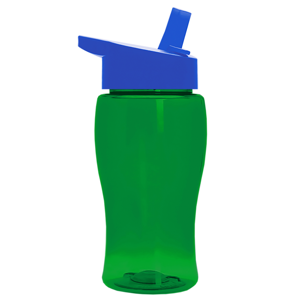Custom logo Poly+ Jr. Transparent Bottle with Flip-Straw Lid - 18 oz.