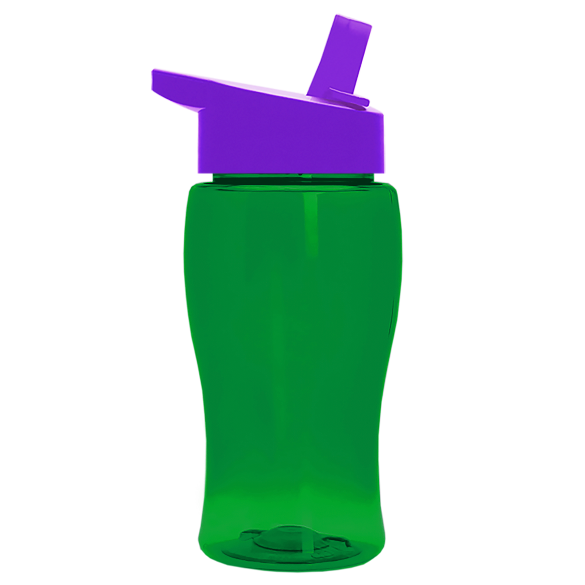Custom logo Poly+ Jr. Transparent Bottle with Flip-Straw Lid - 18 oz.