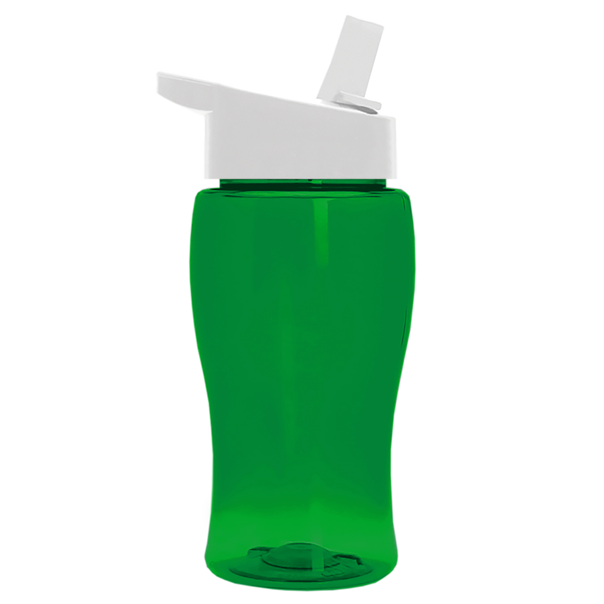 Custom logo Poly+ Jr. Transparent Bottle with Flip-Straw Lid - 18 oz.