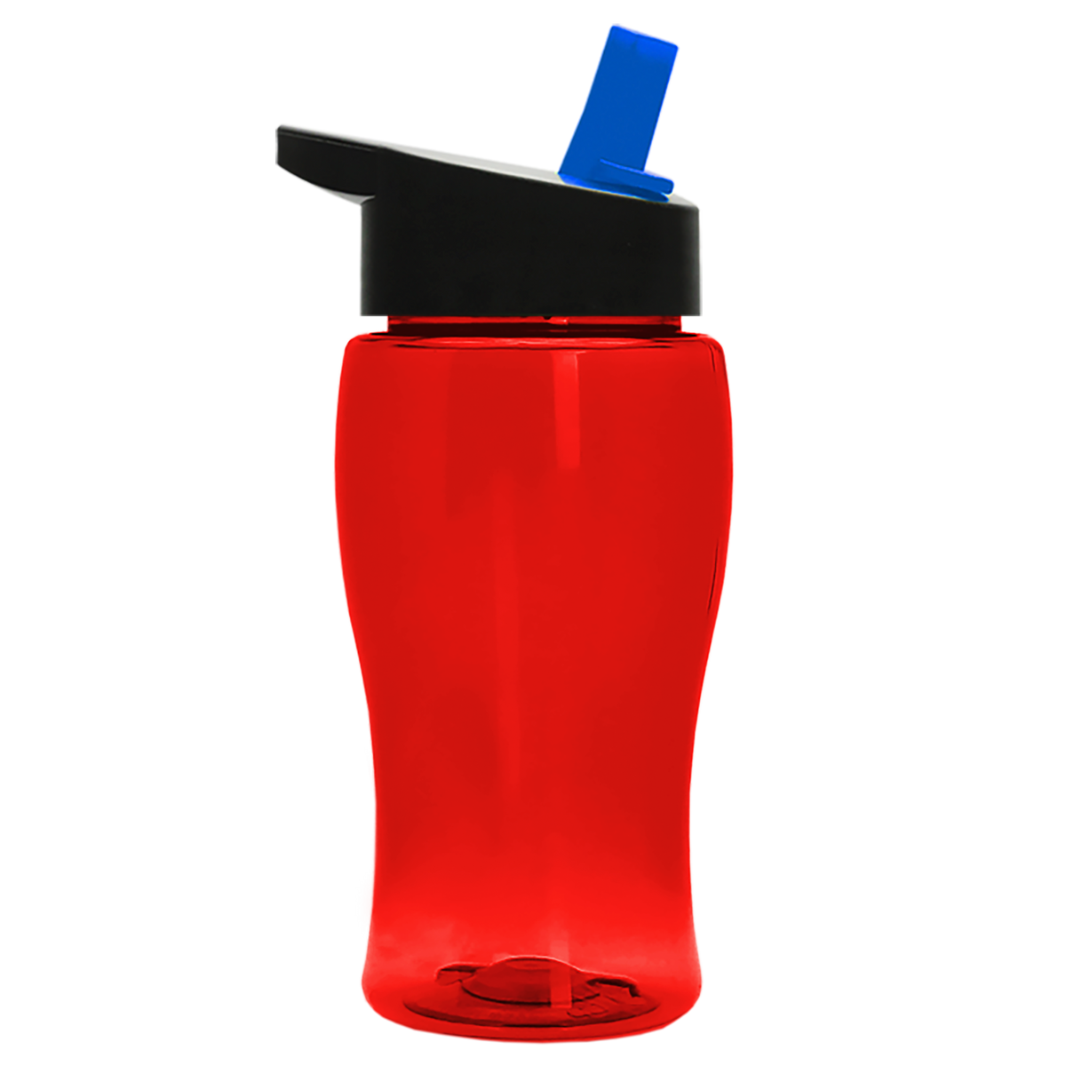 Custom logo Poly+ Jr. Transparent Bottle with Flip-Straw Lid - 18 oz.