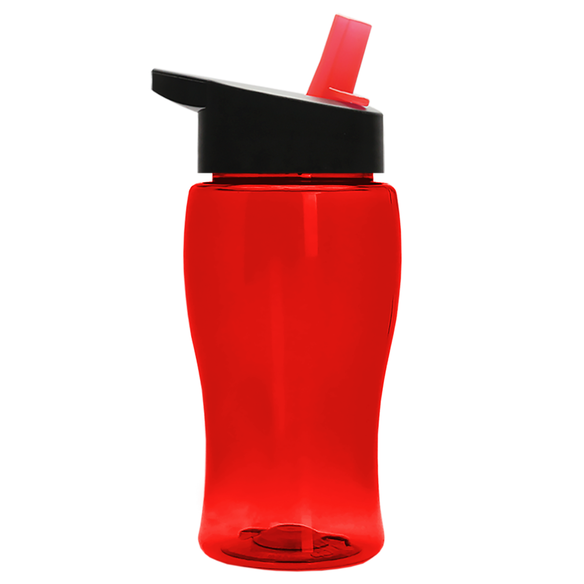 Custom logo Poly+ Jr. Transparent Bottle with Flip-Straw Lid - 18 oz.