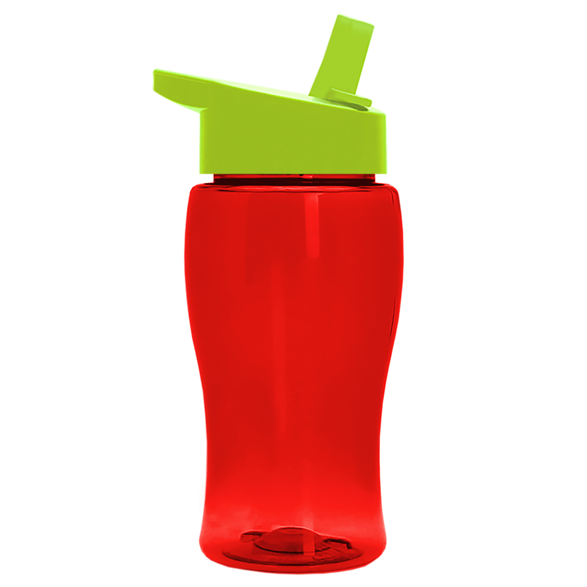 Custom logo Poly+ Jr. Transparent Bottle with Flip-Straw Lid - 18 oz.