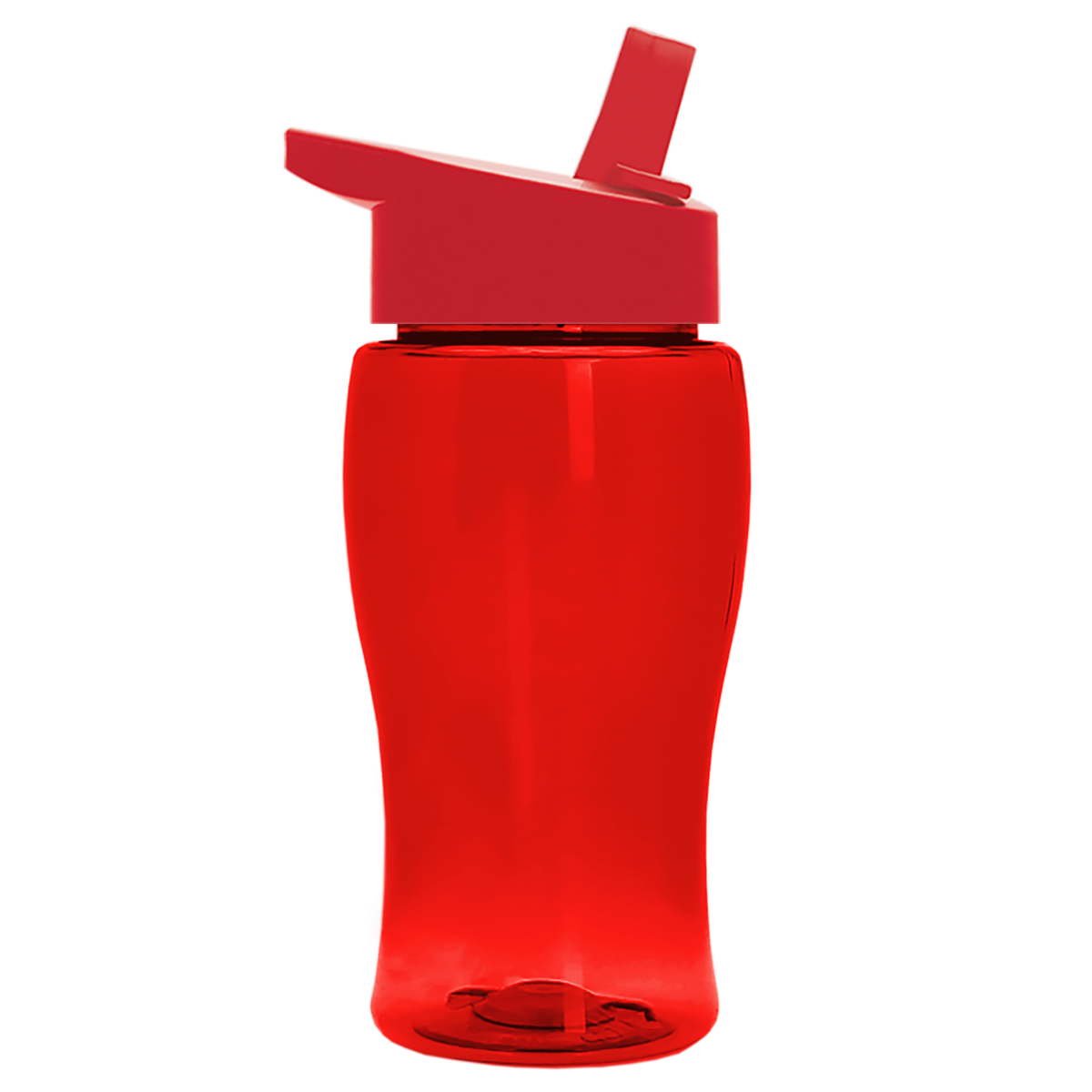 Custom logo Poly+ Jr. Transparent Bottle with Flip-Straw Lid - 18 oz.
