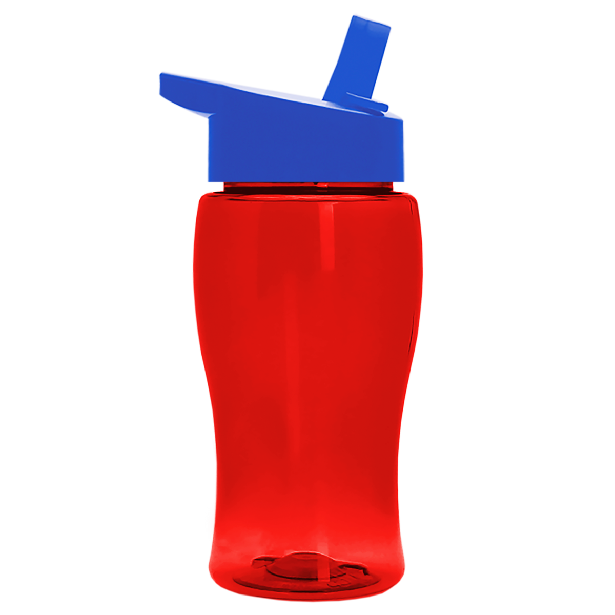 Custom logo Poly+ Jr. Transparent Bottle with Flip-Straw Lid - 18 oz.