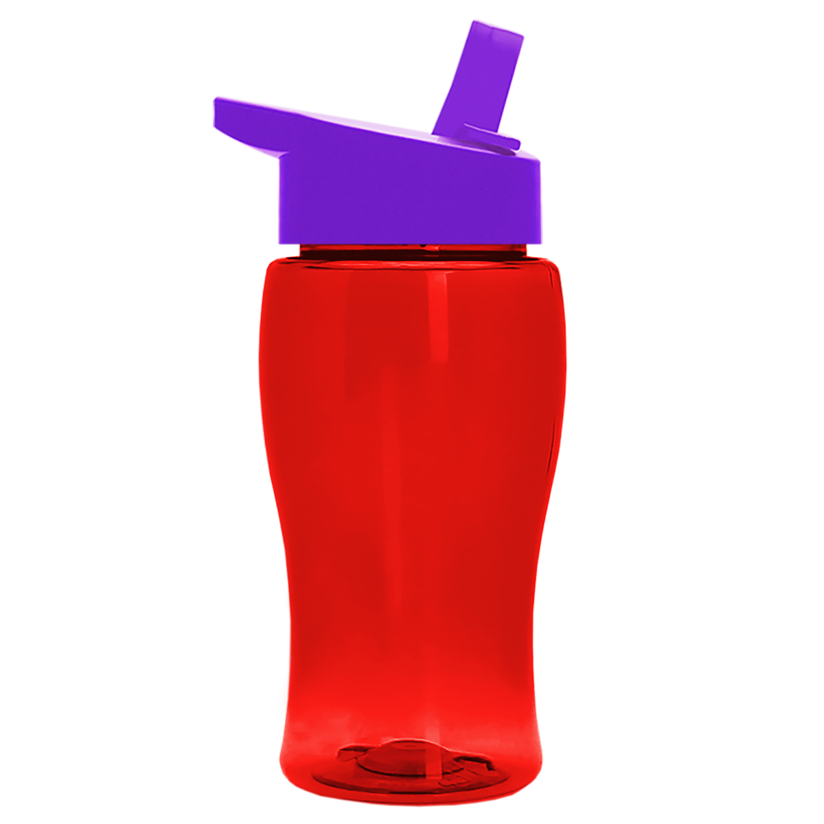 Custom logo Poly+ Jr. Transparent Bottle with Flip-Straw Lid - 18 oz.