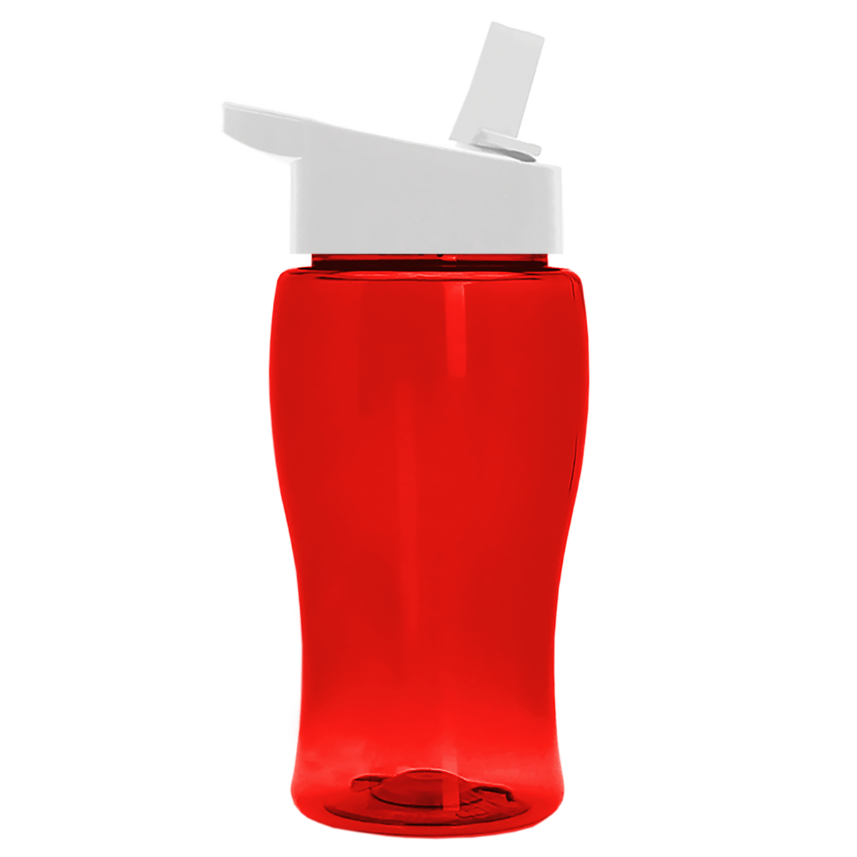 Custom logo Poly+ Jr. Transparent Bottle with Flip-Straw Lid - 18 oz.