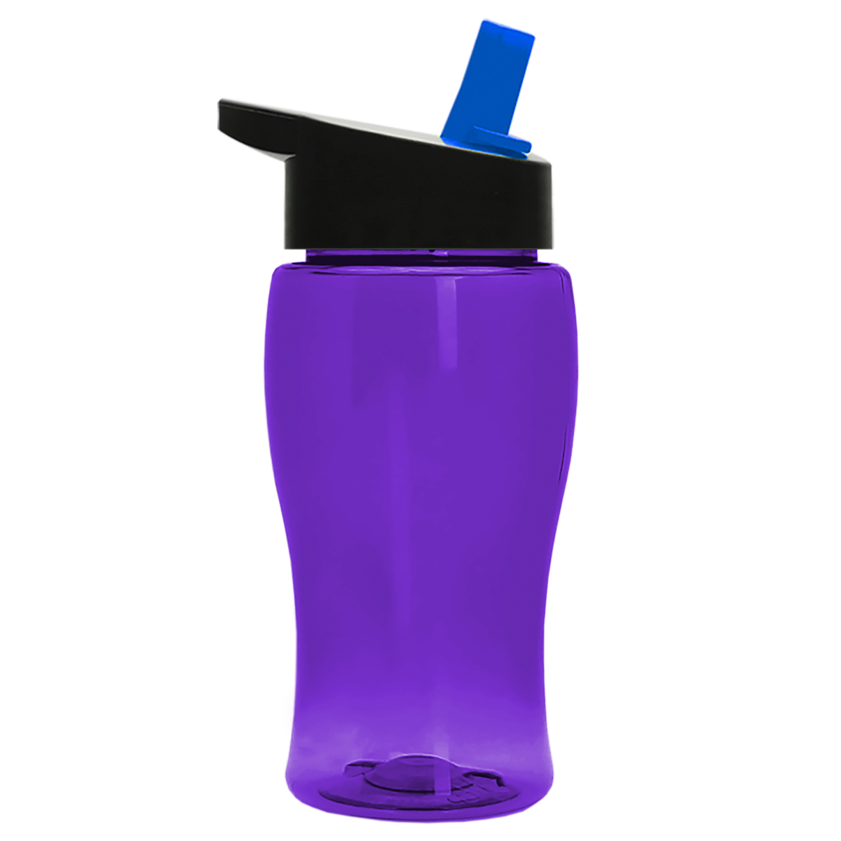 Custom logo Poly+ Jr. Transparent Bottle with Flip-Straw Lid - 18 oz.