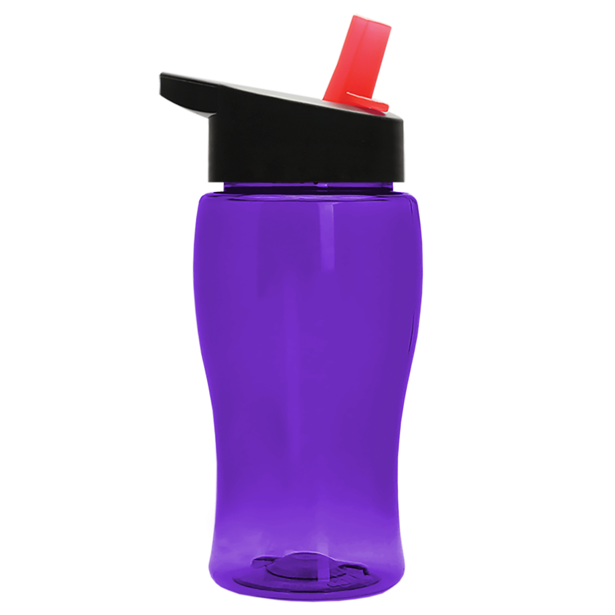 Custom logo Poly+ Jr. Transparent Bottle with Flip-Straw Lid - 18 oz.
