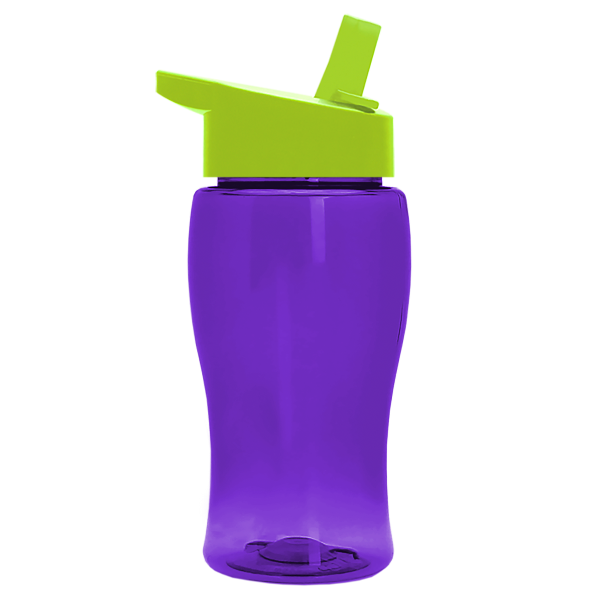 Custom logo Poly+ Jr. Transparent Bottle with Flip-Straw Lid - 18 oz.