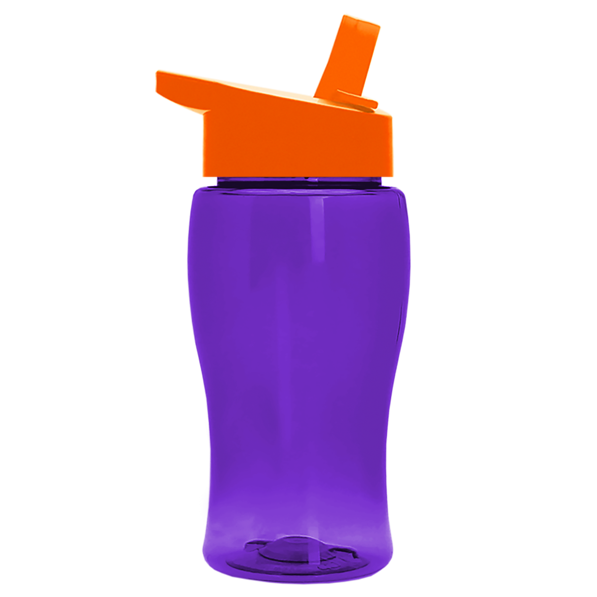 Custom logo Poly+ Jr. Transparent Bottle with Flip-Straw Lid - 18 oz.