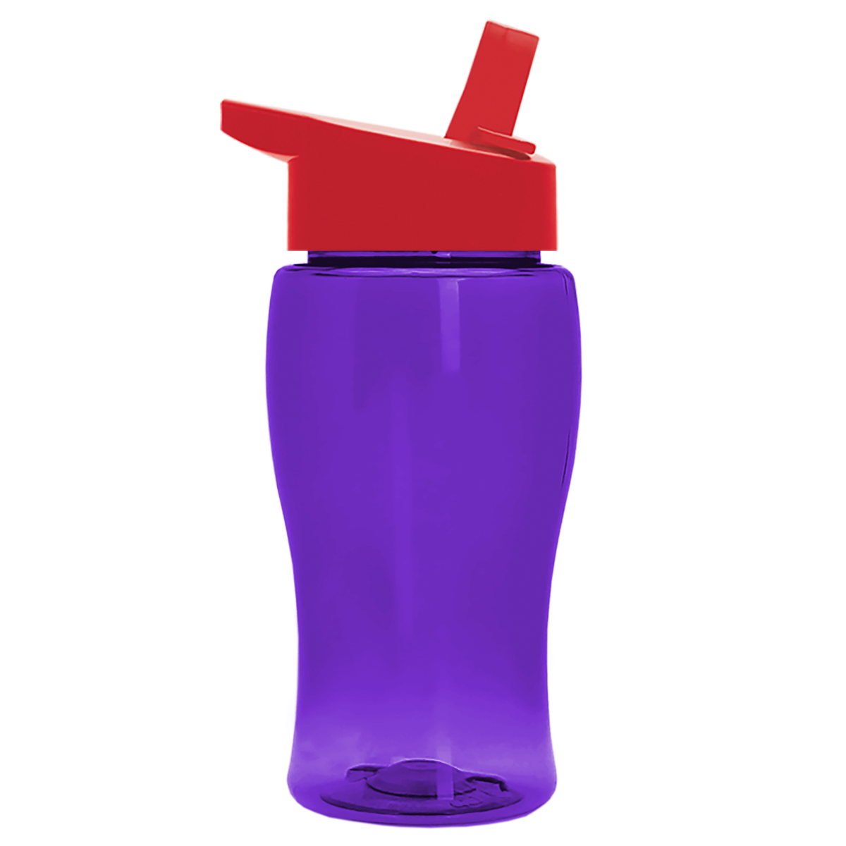 Custom logo Poly+ Jr. Transparent Bottle with Flip-Straw Lid - 18 oz.
