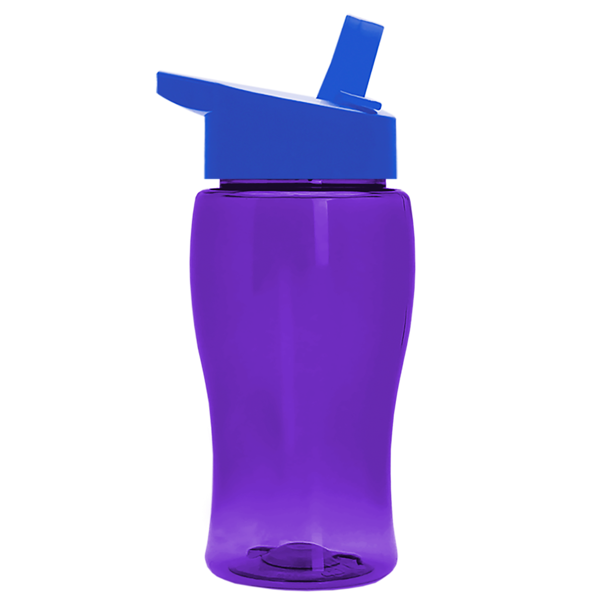 Custom logo Poly+ Jr. Transparent Bottle with Flip-Straw Lid - 18 oz.