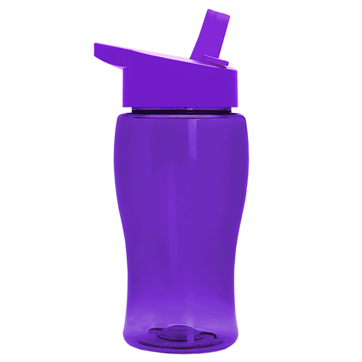 Custom logo Poly+ Jr. Transparent Bottle with Flip-Straw Lid - 18 oz.