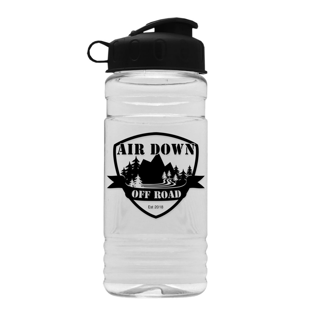 Custom logo Clear Bottle with Flip Lid - 20 oz.