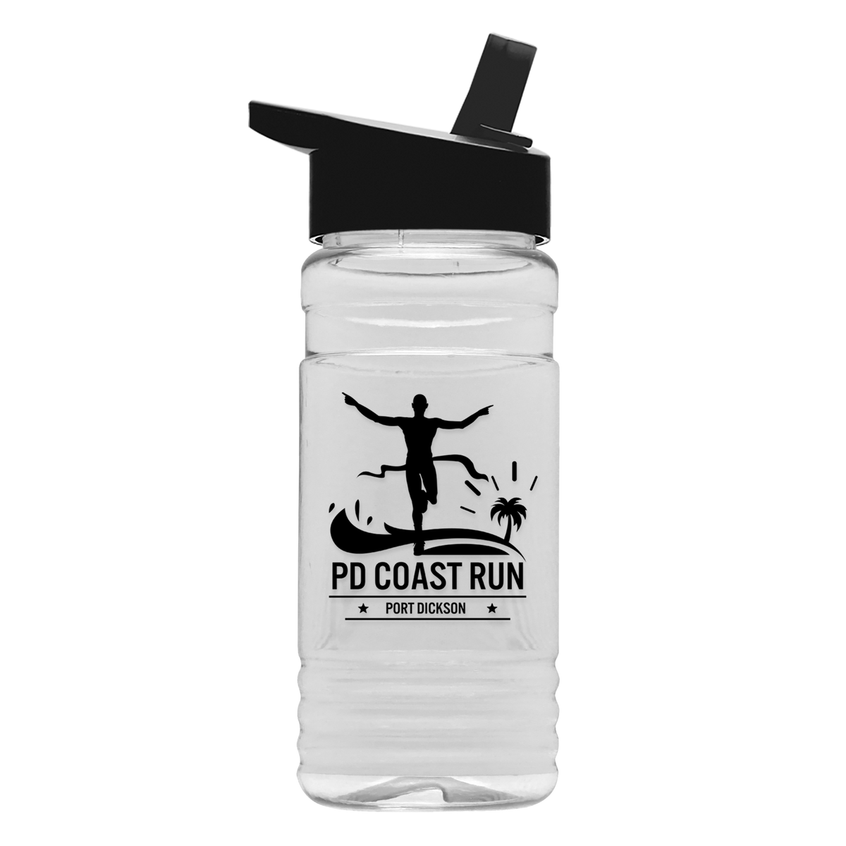 Custom logo Clear Bottle with Flip-Straw Lid - 20 oz.