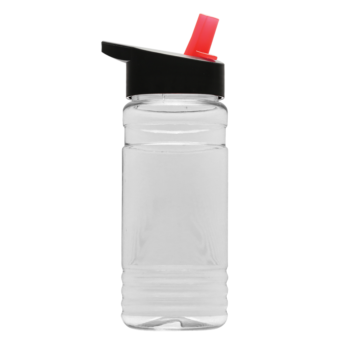 Custom logo Clear Bottle with Flip-Straw Lid - 20 oz.