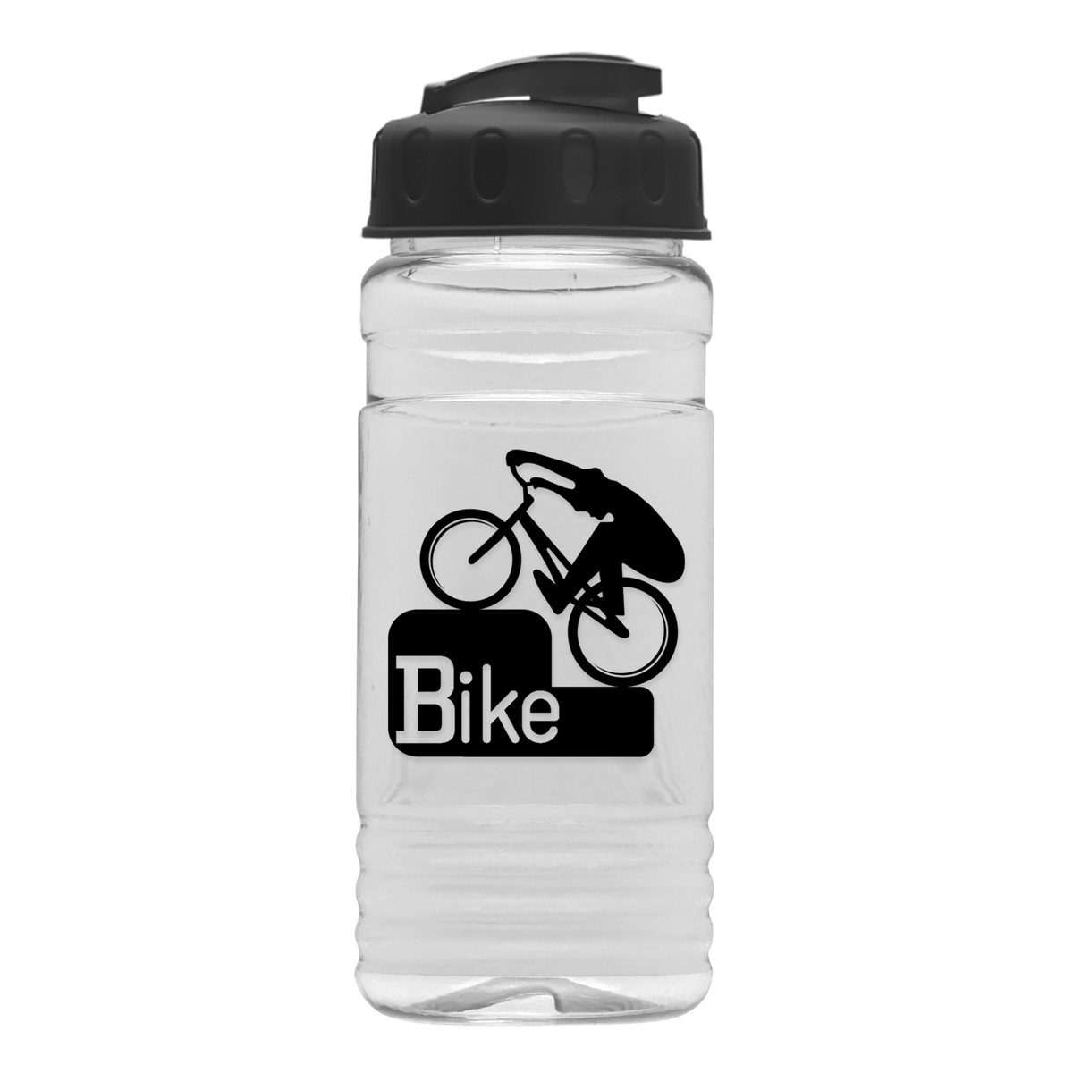 Custom logo Clear Bottle with Flip-Top Lid - 20 oz.