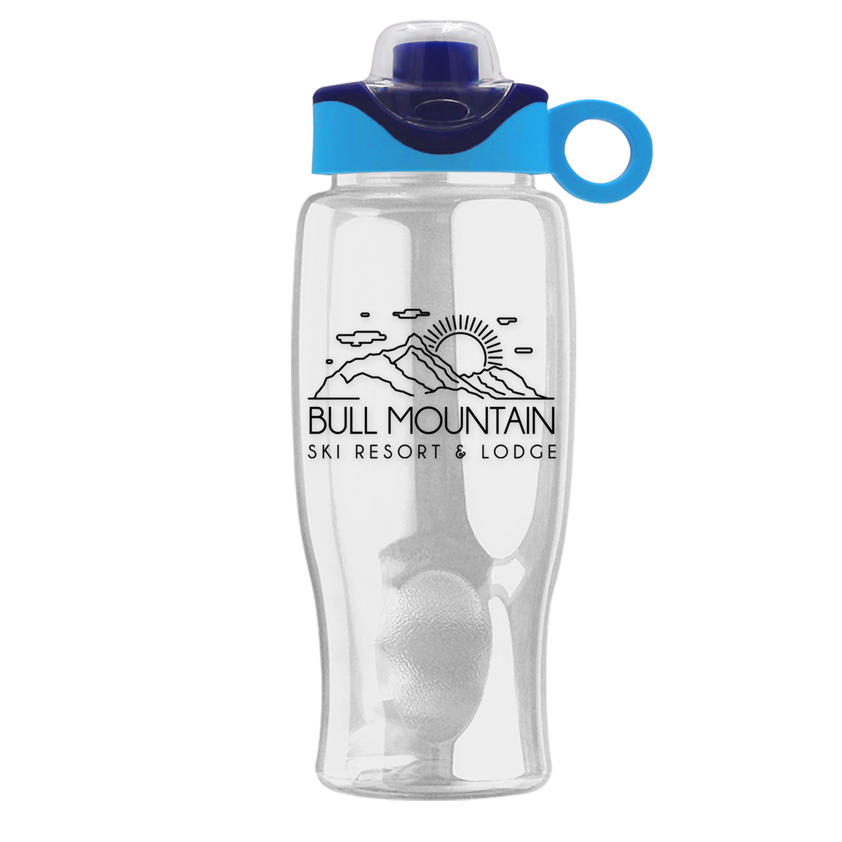 Custom logo Poly+ Bottle with Two-Tone Drink-Thru Lid with Silicone Loop - 27 oz.