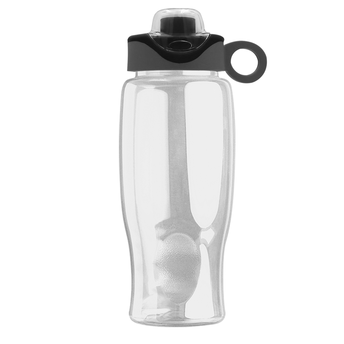 Custom logo Poly+ Bottle with Two-Tone Drink-Thru Lid with Silicone Loop - 27 oz.