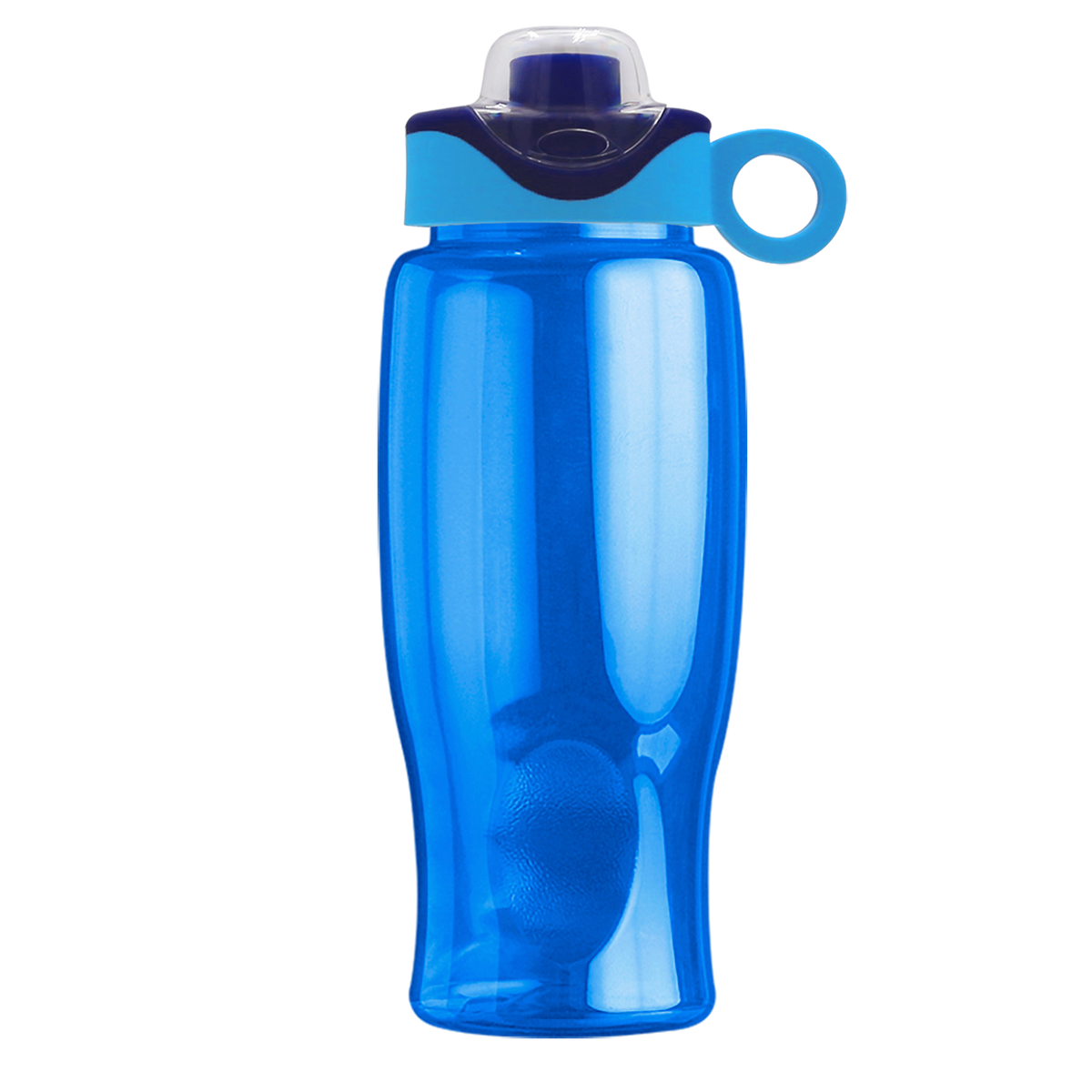 Custom logo Poly+ Bottle with Two-Tone Drink-Thru Lid with Silicone Loop - 27 oz.