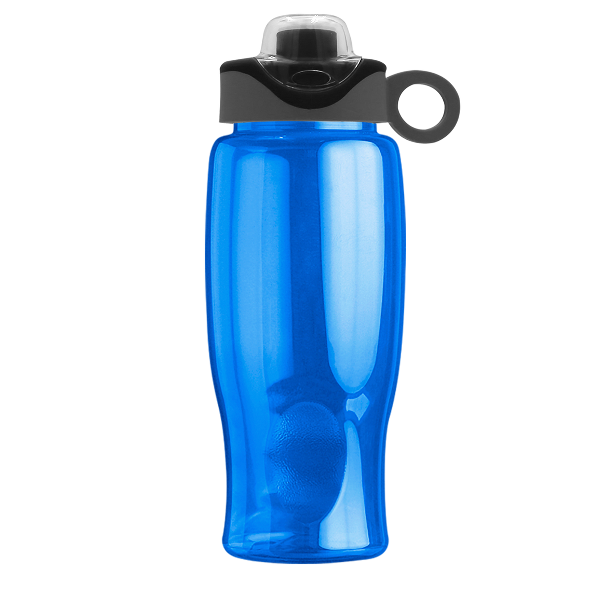Custom logo Poly+ Bottle with Two-Tone Drink-Thru Lid with Silicone Loop - 27 oz.