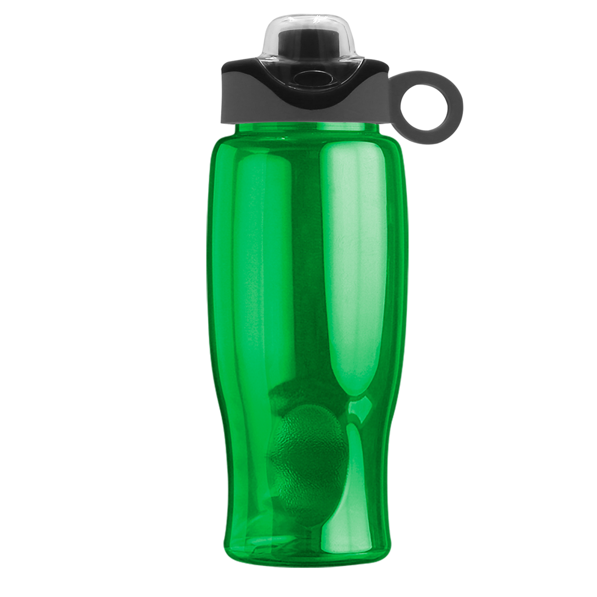 Custom logo Poly+ Bottle with Two-Tone Drink-Thru Lid with Silicone Loop - 27 oz.