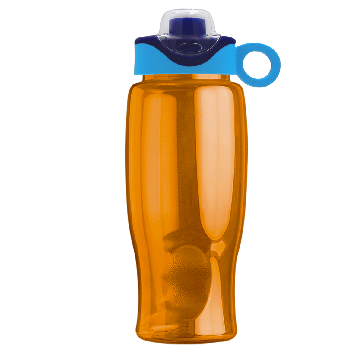 Custom logo Poly+ Bottle with Two-Tone Drink-Thru Lid with Silicone Loop - 27 oz.