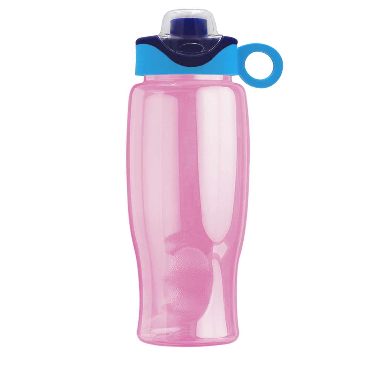 Custom logo Poly+ Bottle with Two-Tone Drink-Thru Lid with Silicone Loop - 27 oz.