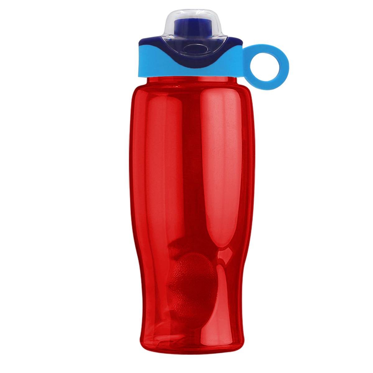 Custom logo Poly+ Bottle with Two-Tone Drink-Thru Lid with Silicone Loop - 27 oz.