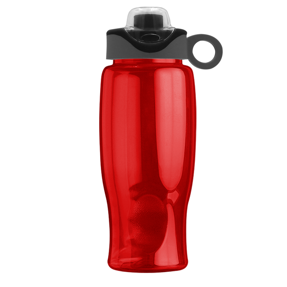 Custom logo Poly+ Bottle with Two-Tone Drink-Thru Lid with Silicone Loop - 27 oz.