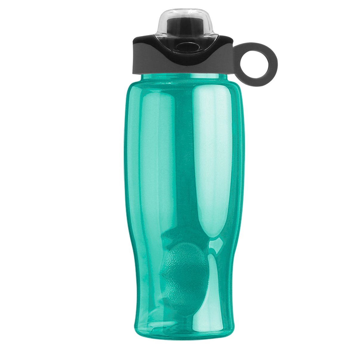 Custom logo Poly+ Bottle with Two-Tone Drink-Thru Lid with Silicone Loop - 27 oz.